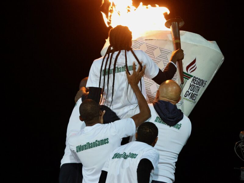 Lighting of the regional youth games in Africa torch