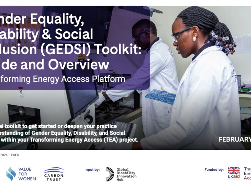 Gender Equality, Disability & Social Inclusion (GEDSI) Toolkit