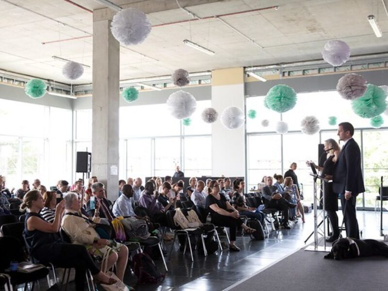 Speaker and audience at the Disability Innovation Summit