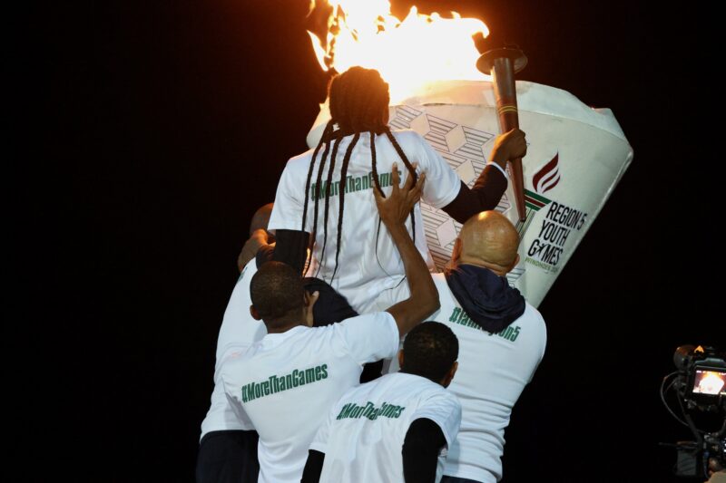 Lighting of the regional youth games in Africa torch