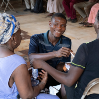 Discussion group sitting in a circle
