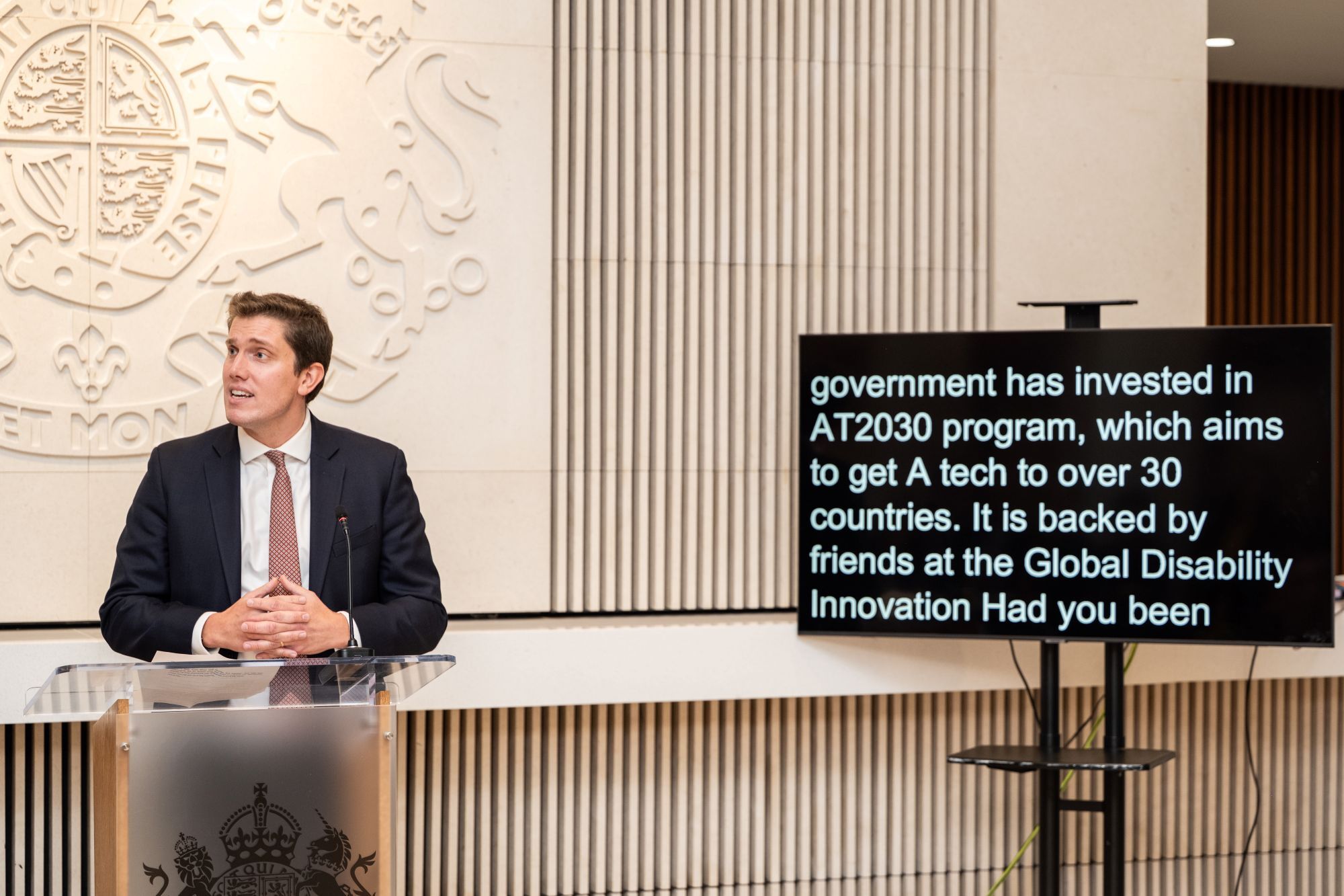 counciller addressing reception at the British Embassy