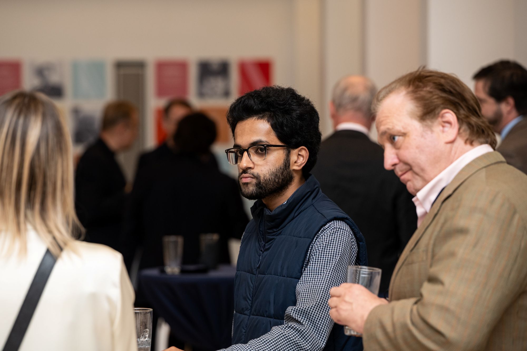 Drinks reception with discssions between guests